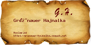 Grünauer Hajnalka névjegykártya